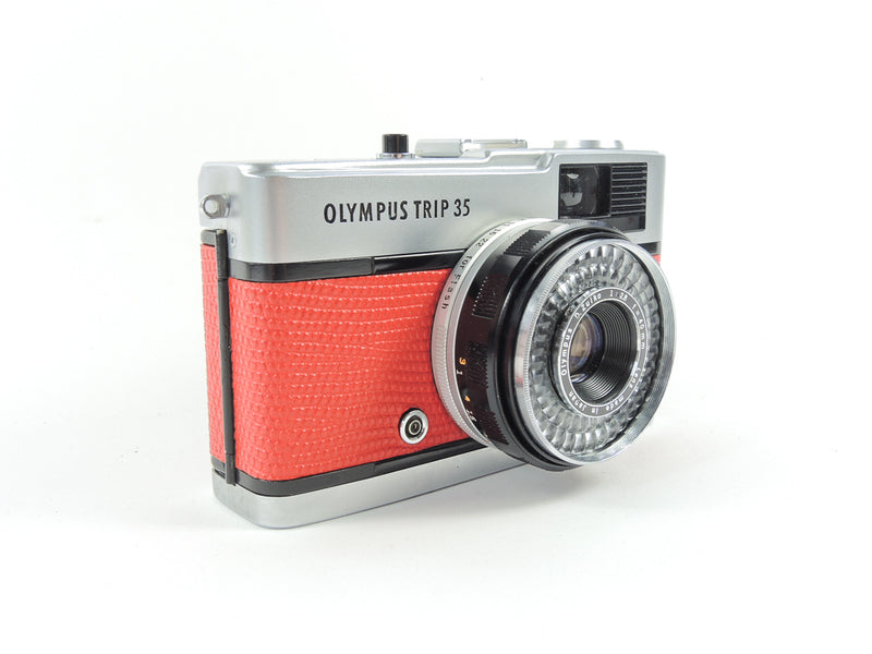 Olympus Trip 35 - late version in Red Lizard Cowhide Leather