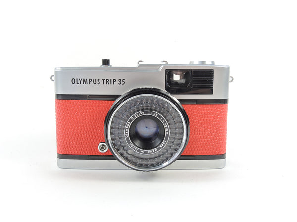 Olympus Trip 35 - late version in Red Lizard Cowhide Leather