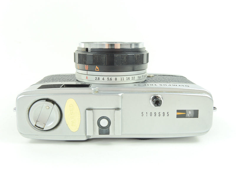 Olympus Trip 35 - late in Navy Blue Cowhide Leather