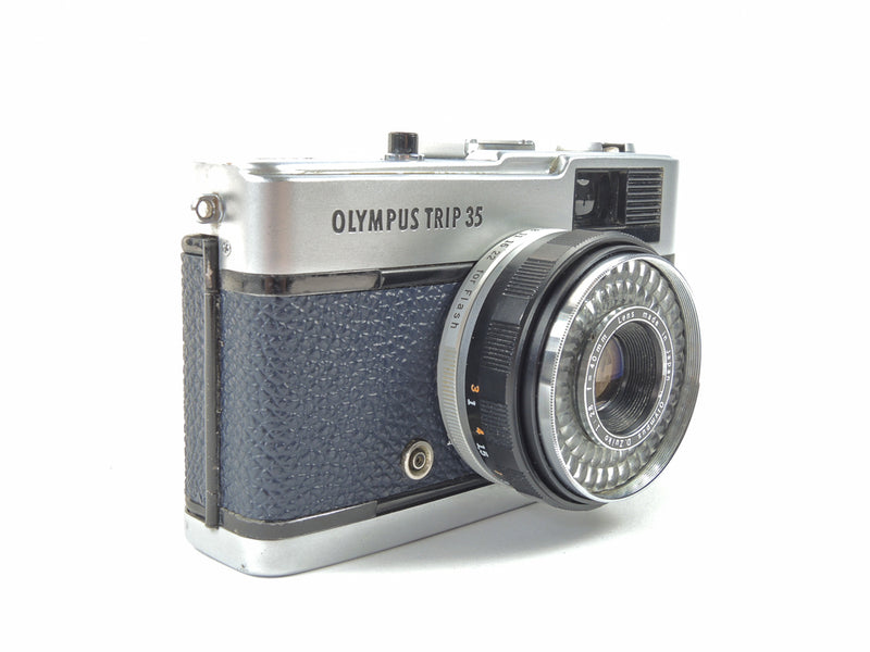 Olympus Trip 35 - late in Navy Blue Cowhide Leather