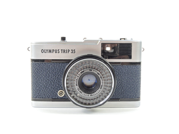 Olympus Trip 35 - late in Navy Blue Cowhide Leather