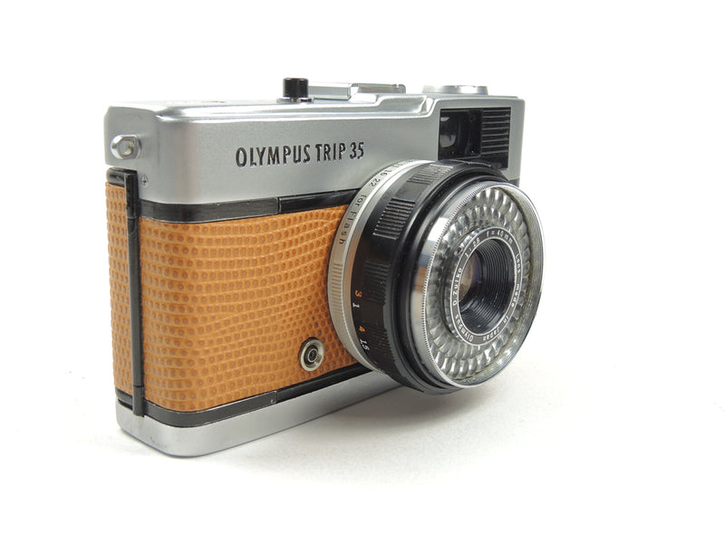 Olympus Trip 35 - Late in Tan Lizard cowhide leather