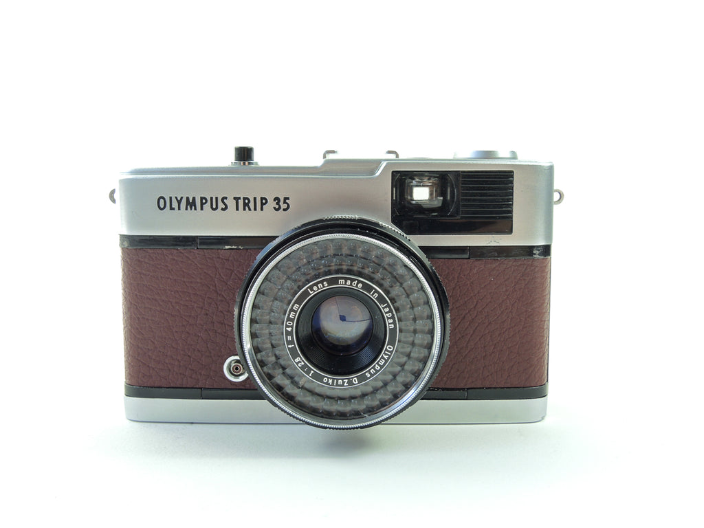 Manual Exposure Olympus Trip 35 in Burgundy Cowhide Leather – Trip Man